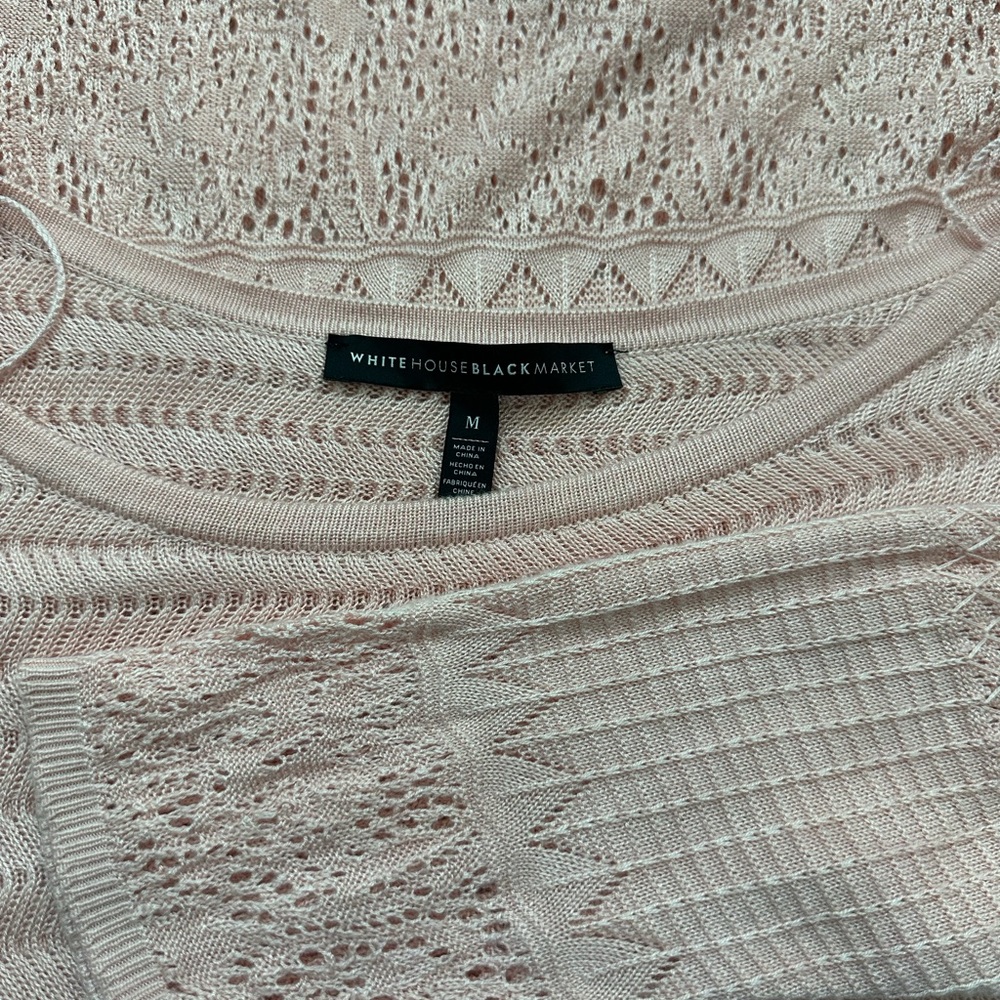 White House Black Market Blush Knit Sweater - Picture 4 of 9